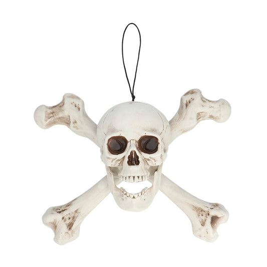 Crâne et Os Pirate Blanc - Décoration Halloween Suspendue
