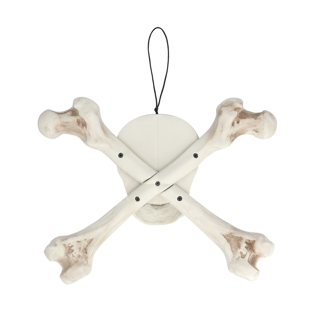 Crâne et Os Pirate Blanc - Décoration Halloween Suspendue