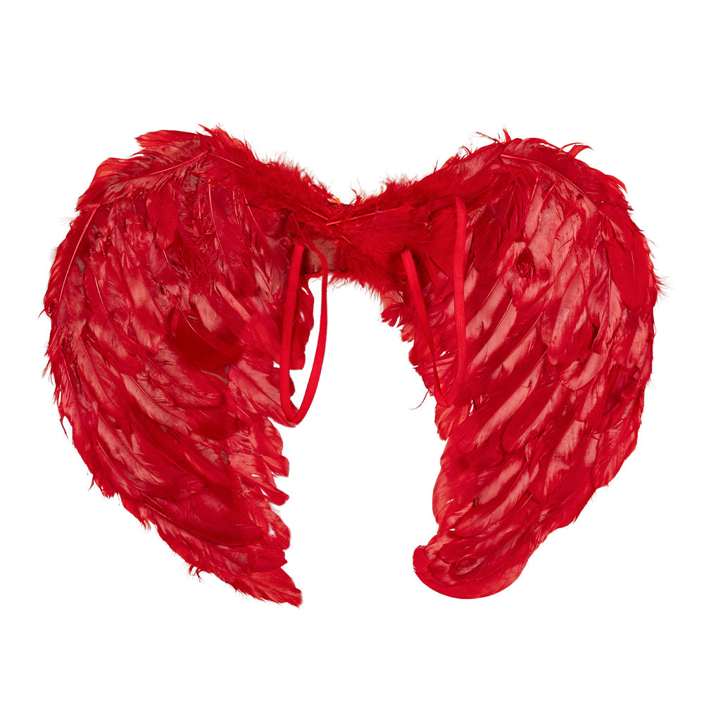 Kit Ailes d'Ange Rouge avec Auréole - Accessoire Déguisement Céleste