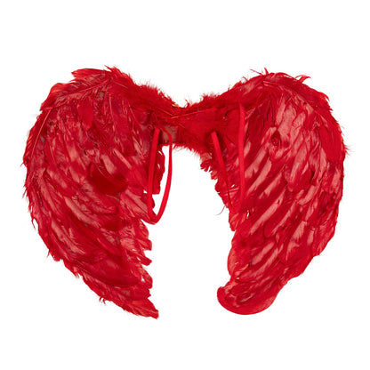 Kit Ailes d'Ange Rouge avec Auréole - Accessoire Déguisement Céleste