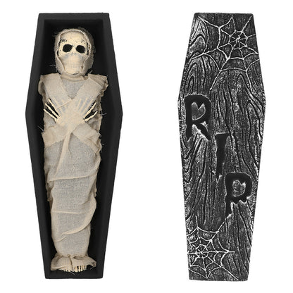 Cercueil Momie Halloween Deluxe - Décoration Complète avec Accessoires