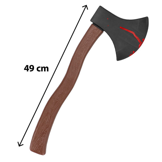Hache Halloween Noire et Rouge 49 cm - Accessoire Déguisement