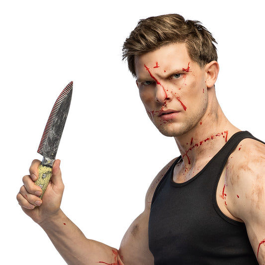 Couteau de Zombie Sanglant 21cm - Accessoire Halloween Effrayant