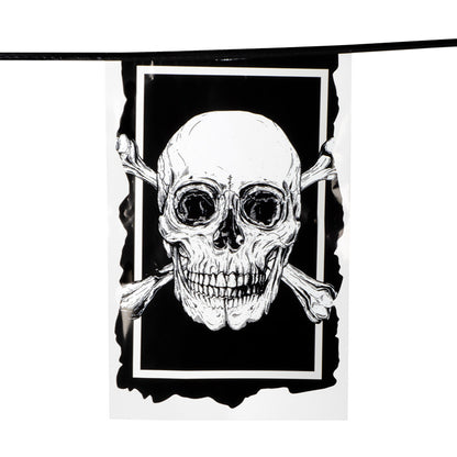 Guirlande Crâne et Os Pirate - Décoration Halloween Noir Blanc