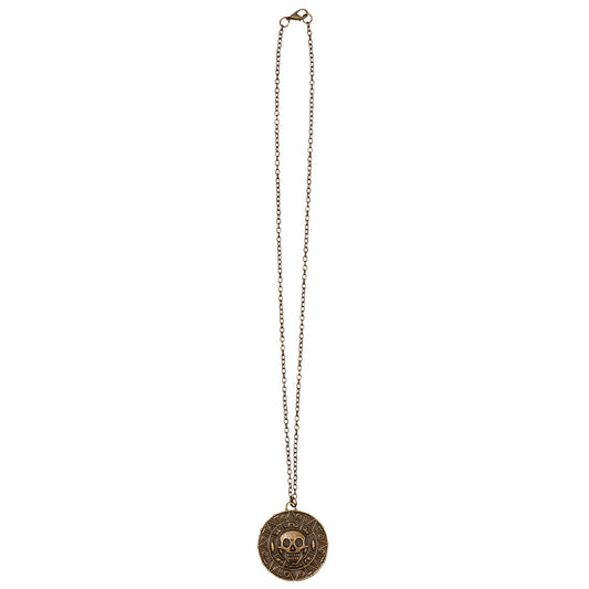 Collier Pirate Aztèque - Pendentif Crâne Doublé Chaîne