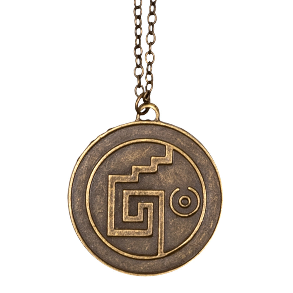 Collier Pirate Aztèque - Pendentif Crâne Doublé Chaîne