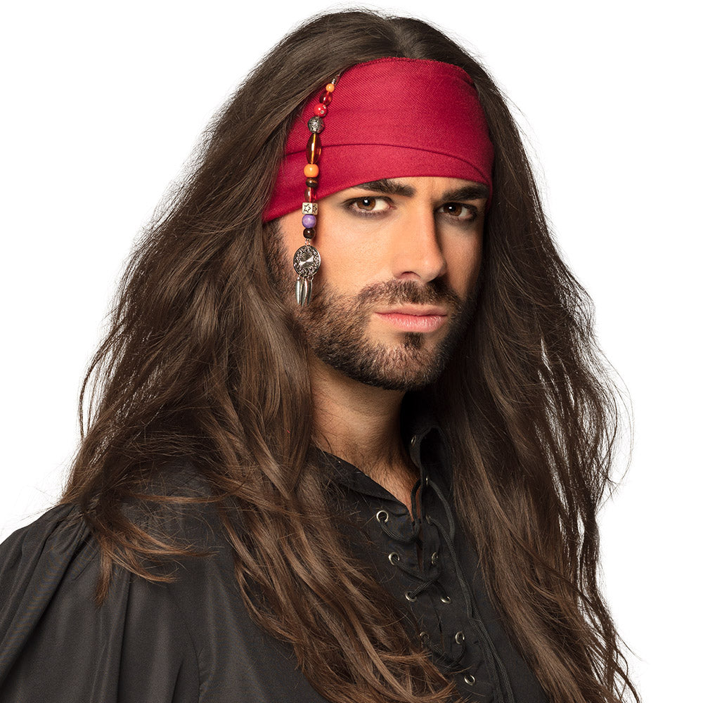 Bandeau Pirate Rouge avec Attrape-Rêves Décoratif