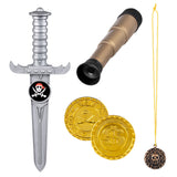 Set Pirate 5 pièces Épée Télescope Pièces d'Or Médaille