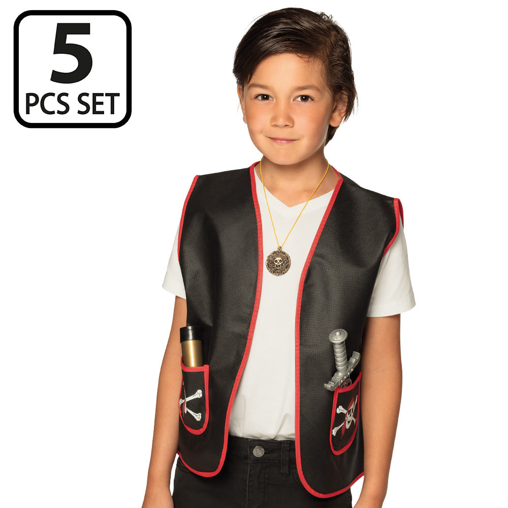 Set Pirate 5 pièces Épée Télescope Pièces d'Or Médaille
