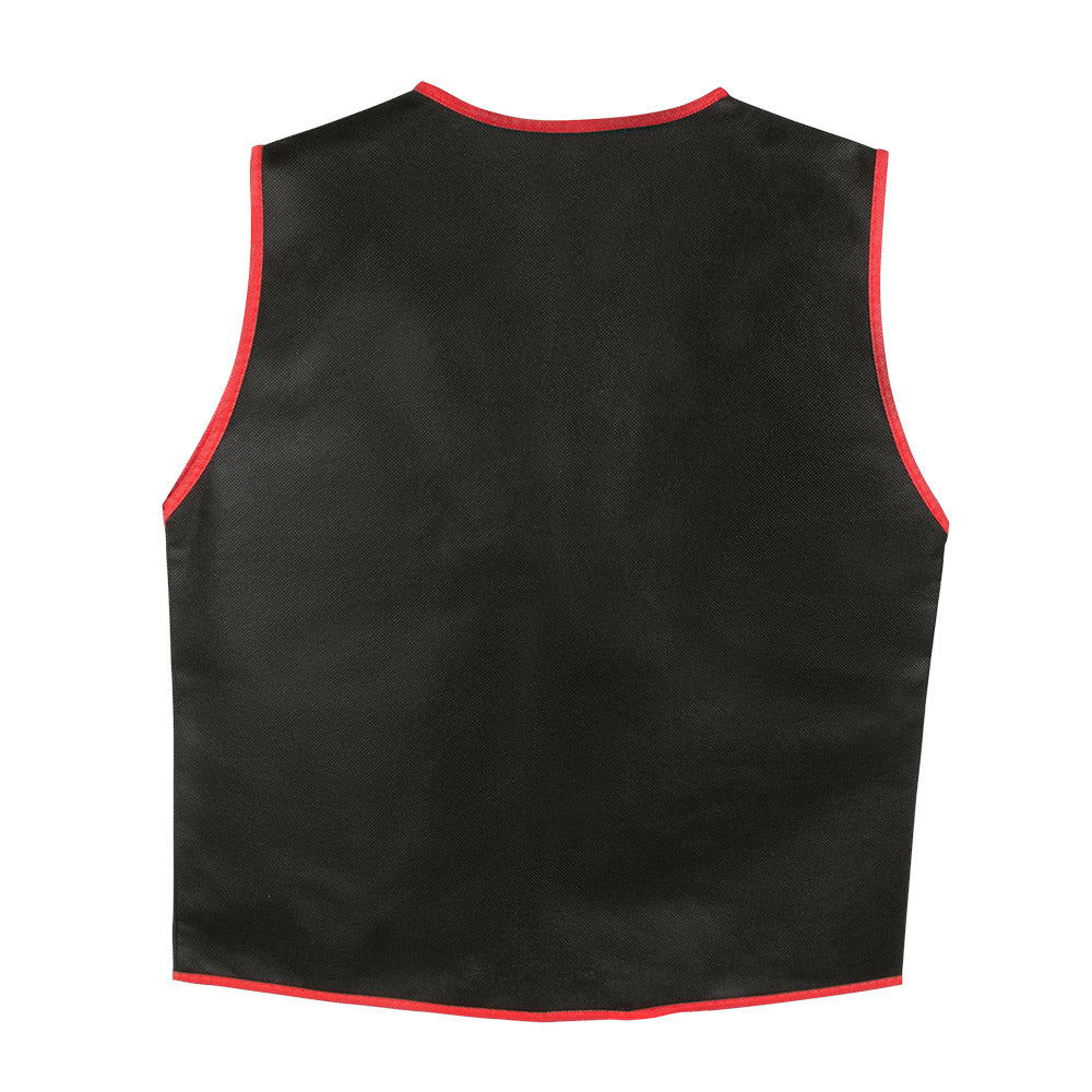 Gilet Pirate Enfant Noir et Rouge avec Poches Skull