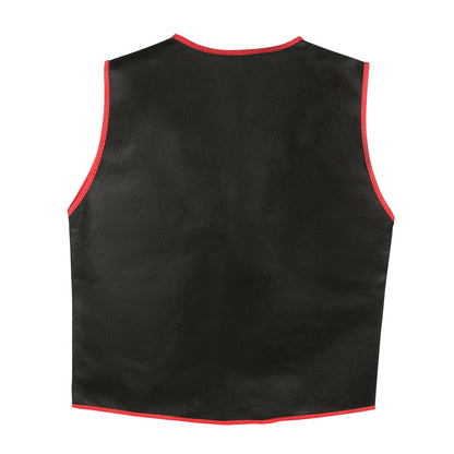 Gilet Pirate Enfant Noir et Rouge avec Poches Skull