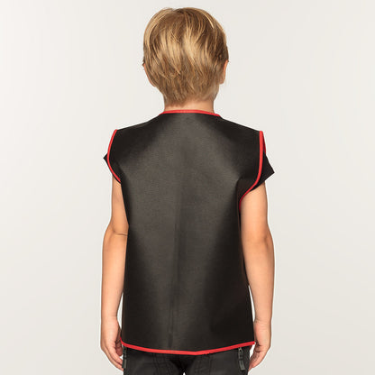 Gilet Pirate Enfant Noir et Rouge avec Poches Skull