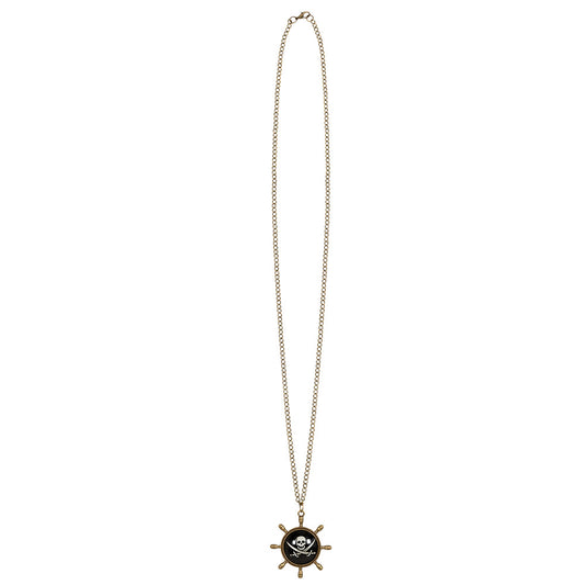Collier Pirate Gouvernail Crâne et Épées - Accessoire Déguisement
