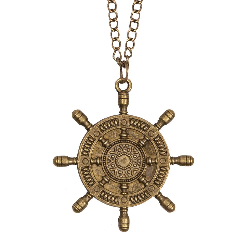 Collier Pirate Gouvernail Crâne et Épées - Accessoire Déguisement