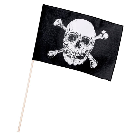 Drapeau Pirate Crâne et Tibias - Accessoire Halloween Festif