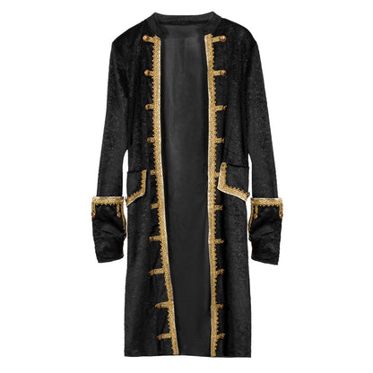 Veste Pirate Luxe Noir et Or - Déguisement Adulte Capitaine