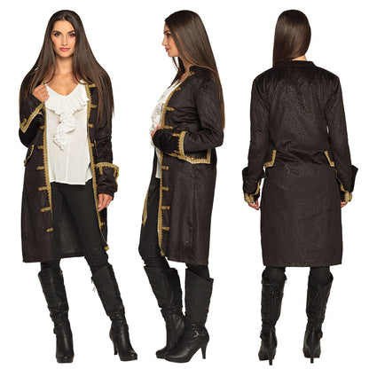 Veste Pirate Capitaine Noir et Or - Déguisement Adulte