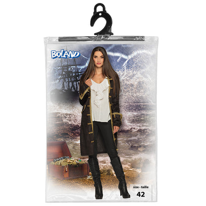 Veste Pirate Luxe Noire et Or - Déguisement Adulte