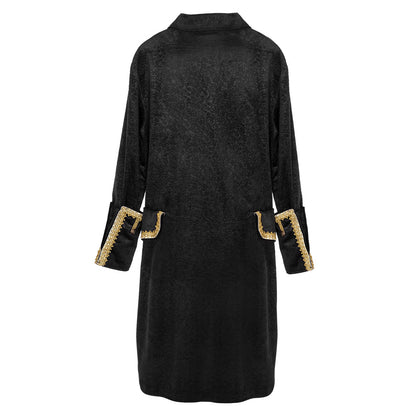 Manteau Pirate Noir et Or - Déguisement Adulte Luxe