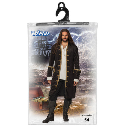 Manteau Pirate Noir et Or - Déguisement Adulte Luxe