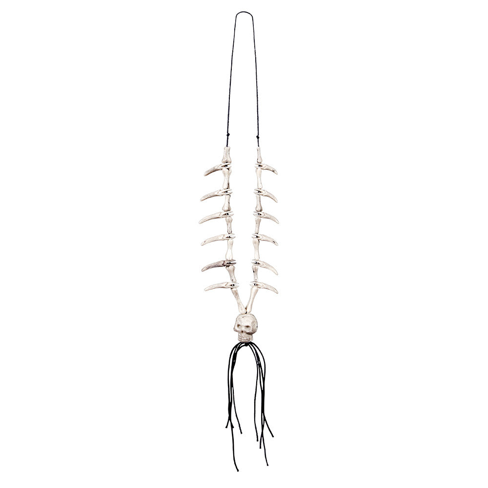 Collier Squelette Bones Ailes Halloween - Accessoire Gothique