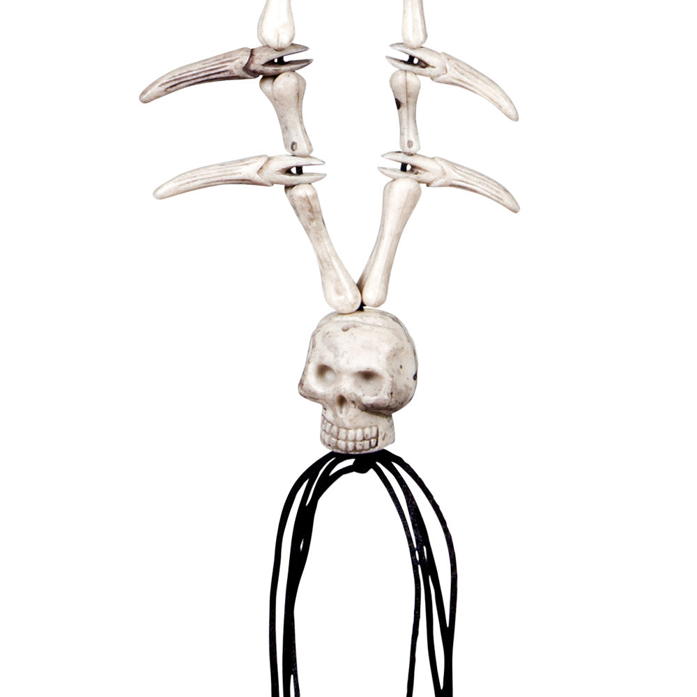 Collier Squelette Bones Ailes Halloween - Accessoire Gothique