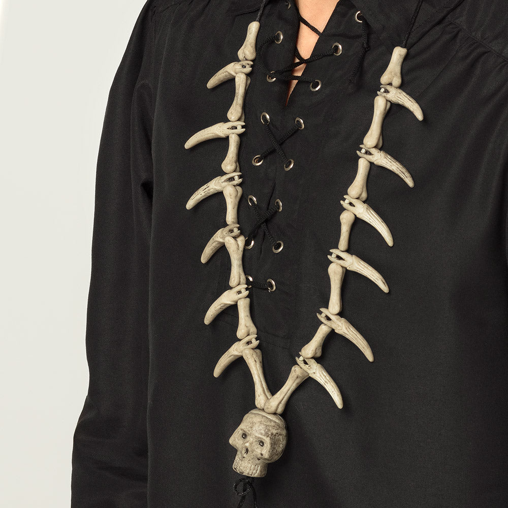 Collier Squelette Bones Ailes Halloween - Accessoire Gothique