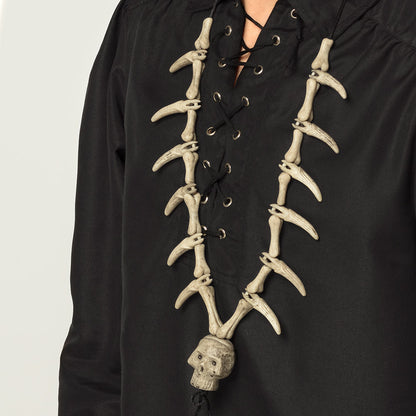 Collier Squelette Bones Ailes Halloween - Accessoire Gothique