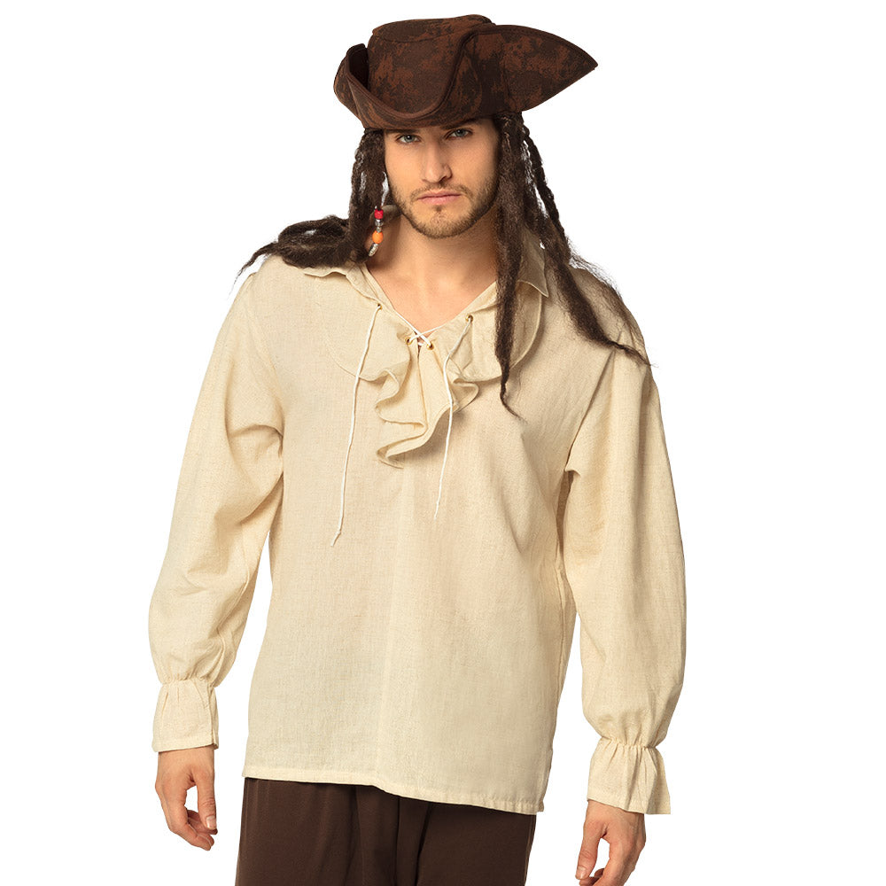 Chemise Pirate Beige Homme - Déguisement Capitaine des Mers