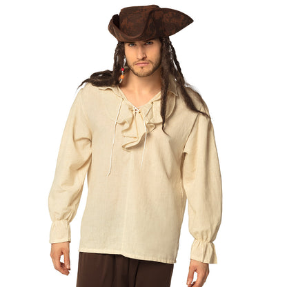 Chemise Pirate Beige Homme - Déguisement Capitaine des Mers