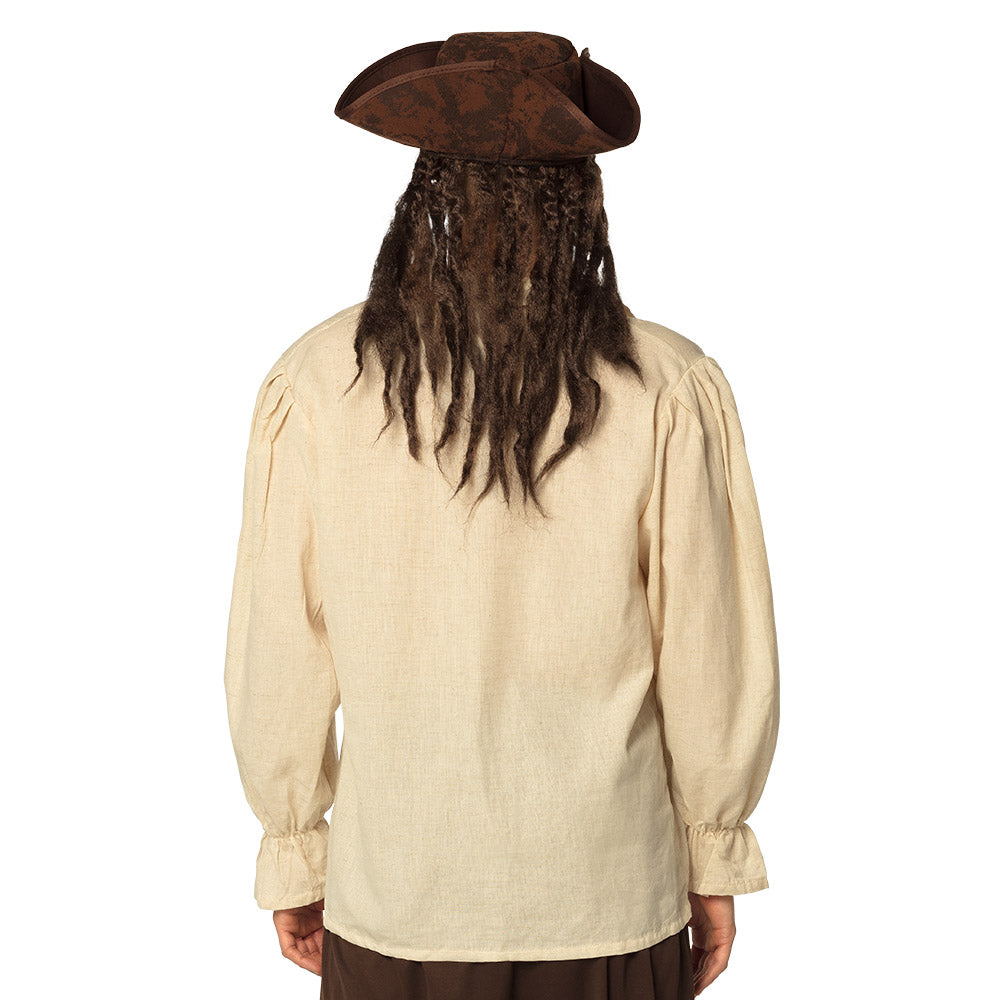 Chemise Pirate Beige Homme - Déguisement Capitaine des Mers