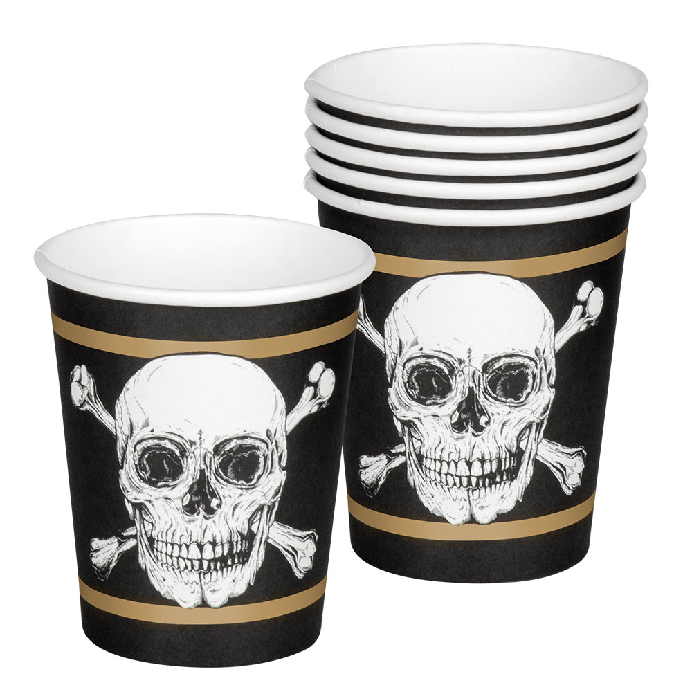 Gobelet Pirate Crâne et Crossbones 25cl - Lot de 6