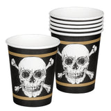 Gobelet Pirate Crâne et Crossbones 25cl - Lot de 6