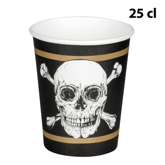 Gobelet Pirate Crâne et Crossbones 25cl - Lot de 6
