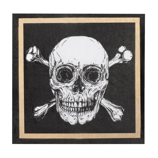 Bandana Crâne et Os Pirate - Accessoire Fête Noir