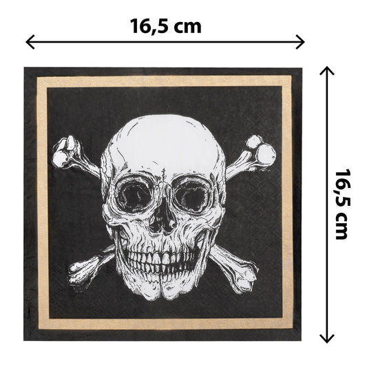 Bandana Crâne et Os Pirate - Accessoire Fête Noir