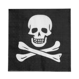 Serviettes Pirate Crâne et Tibias - 16,5 x 16,5 cm