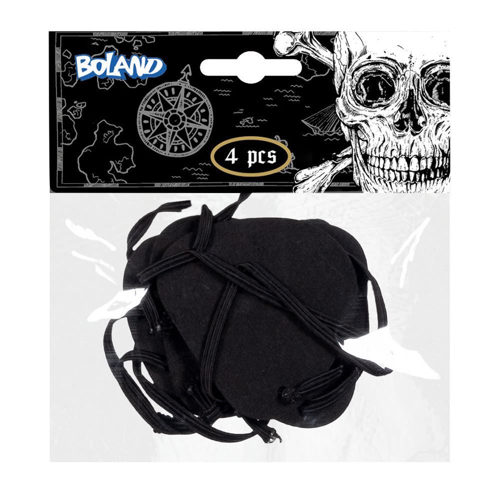 Lot 4 Cache-œils Pirate Noir - Accessoire Déguisement