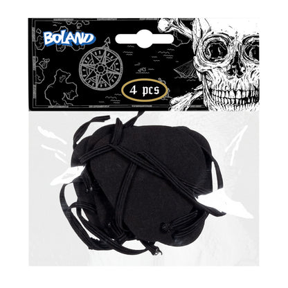 Lot 4 Cache-œils Pirate Noir - Accessoire Déguisement