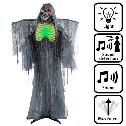 Squelette Luminescent 170cm - Décoration Halloween Animée