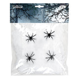 Araignées Noires Décoratives Halloween - Pack de 4