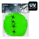 Toile d'araignée verte fluo UV Blacklight 60g Halloween