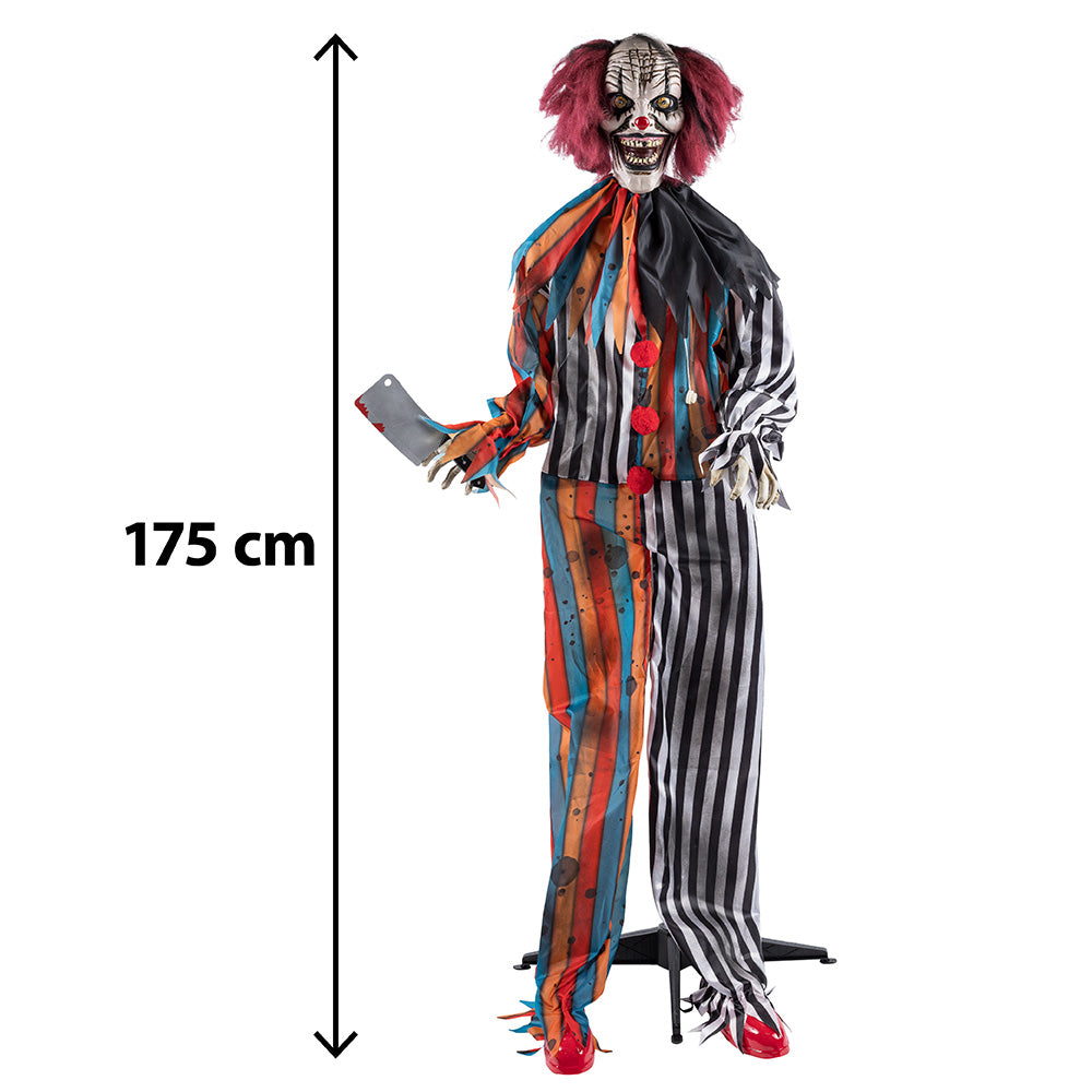 Clown Tueur Animé 175cm - Décoration Halloween Lumière et Son