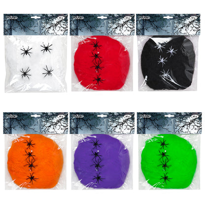 Toile d'Araignée Halloween avec Araignées - 60g Décor Festif