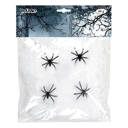 Toile d'Araignée Halloween avec Araignées - 60g Décor Festif