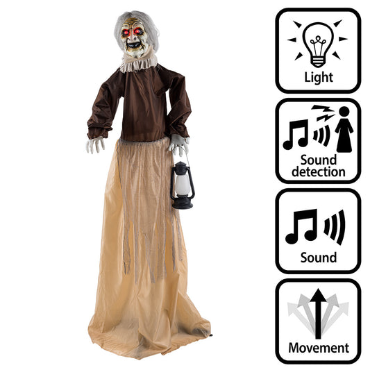 Sorcière Fantôme Lumineuse 165cm - Décoration Halloween Animée