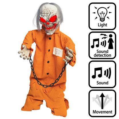 Prisonnier Zombie Lumineux 100 cm - Détection Son & Mouvement