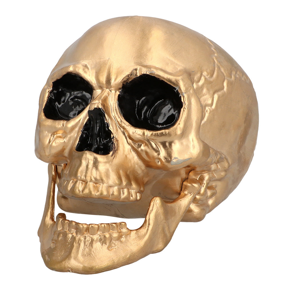 Crâne Doré Géant Décoration Halloween - 30cm