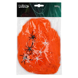 Toile d'araignée Orange avec Araignées - 100g Halloween