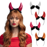 Cornes Diable Glitter avec Cheveux - 5 Coloris Disponibles